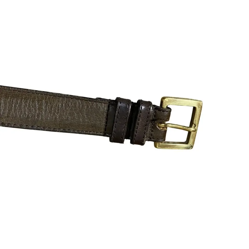 Vintage Coach Men’s Belt 5300 Mocha Brown Leather Brass Buckle USA 36